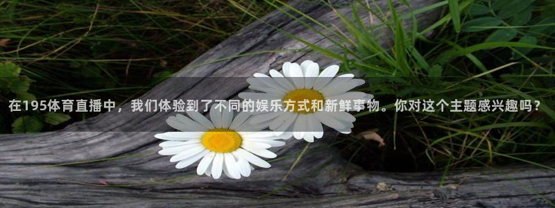在195体育直播中，我们体验到了不同的娱乐方式和新鲜事物。你对这个主题感兴趣吗？