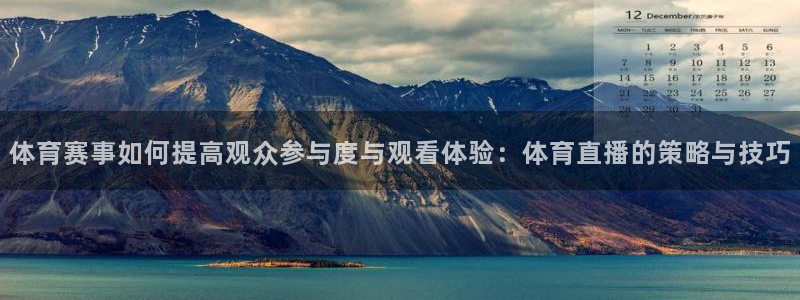 体育赛事如何提高观众参与度与观看体验：体育直播的策略与技巧